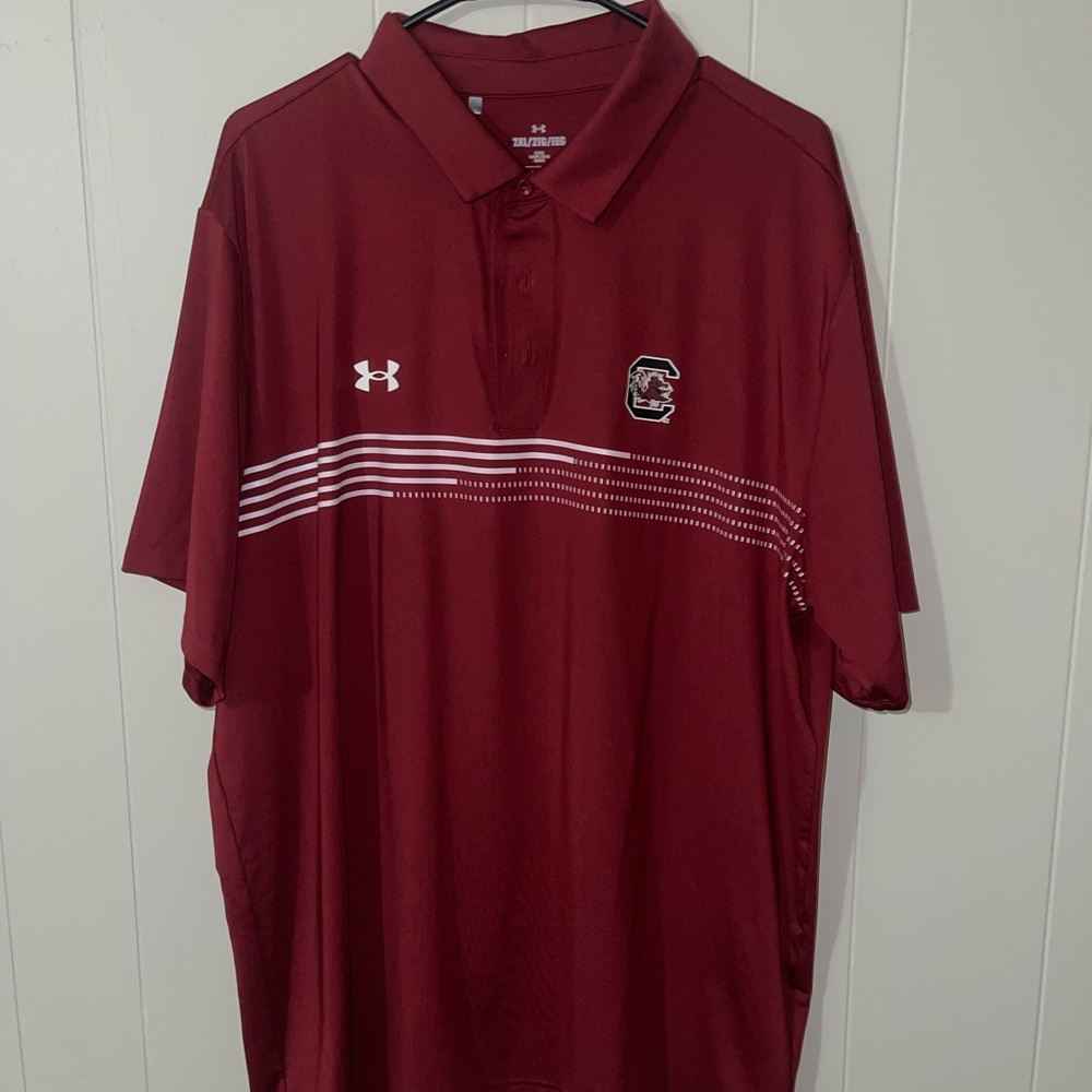Under Armour Men's Burgundy Polo Shirt Gamecocks